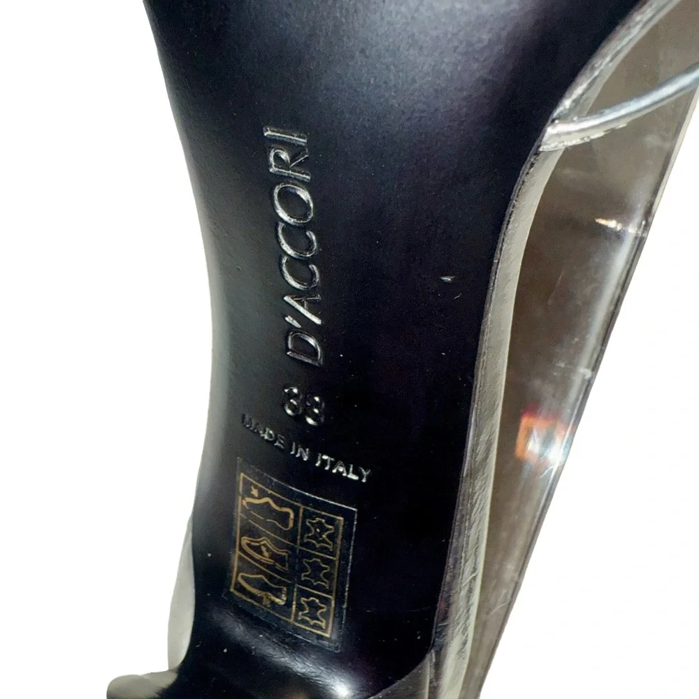 Metallic Leather D'Accori Slides Silver 38 Italian Made